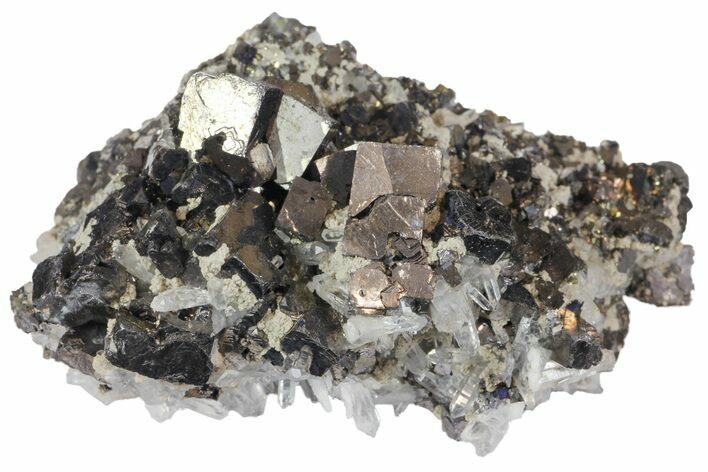 Quartz, Galena and Pyrite Crystal Cluster - Peru #149714